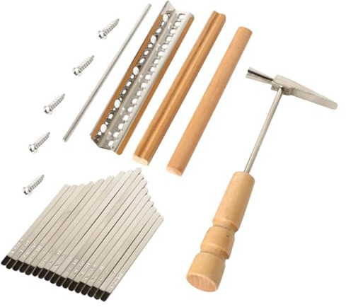 HIAKDOFT Tasten Kalimba DIY Zubehör Set aus Langlebigem Metall mit Stimmhammer und Brücke für Daumenklavier Reparatur und Selbstbau Geeignet für Anfänger und Profis