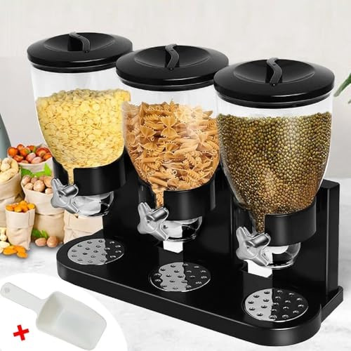 Triple Cereal Dispenser 6L Dry Food Storage Container Kitchen Organizer