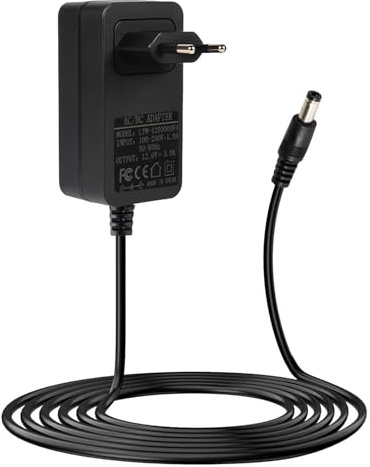 12V 3A Adaptador de Alimentación, 36W Universal Transformador | Cargador Adaptador CA 100-240V a CC 12V para Tiras de Luces LED Cámara CCTV Monitor LCD y Enrutador, 5,5 mm x 2,5 mm