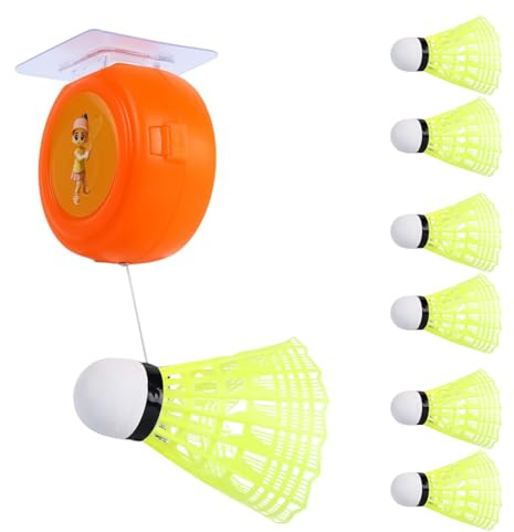 Odoukey Entrenador de Rebote de bádminton Brillante de 6 uds, Kit de Entrenamiento de Pelota de bádminton de autoejercicio con Cordones elásticos para niños y Adultos
