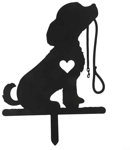 Volakebeing Hunde-Gartenfigur für Welpen, Silhouette, dekorative Gartenskulptur, Tier, Hofkunst, Outdoor, Eisen, Gartendekoration, Hundeliebhaber, Gartenstatue mit