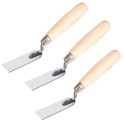 3 x piccolo secchio piccolo piccolo cazzuola 30 mm (3 cm) in acciaio inox margine, piccolo secchio cazzuola intonaco muratura strumenti manuali fai da te (3 set)