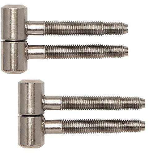 Gedotec Türbänder Zimmertüren Renovierbänder 2-teilig Einbohrbänder für gefälzte Holztüren | Gr. ø 16 mm | Metall vernickelt matt | Tragkraft bis 40 kg | 2 Stück - Türscharnier Innentüren & Holzzargen