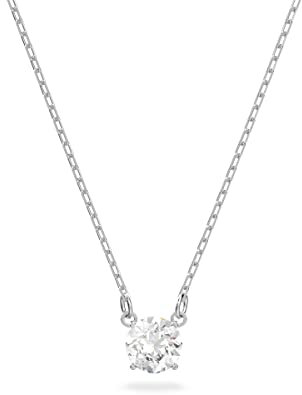 Swarovski Collana Attract, Taglio Round, Bianca, Placcato rodio