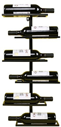 Vinhylla vintage vinhylla vägghållare metall bar | vinflaskhållare | rustik vinhållare på väggen | Simning hylla vägg vinställ Storage Organizer | Industridesign (Holder 6 flaska)