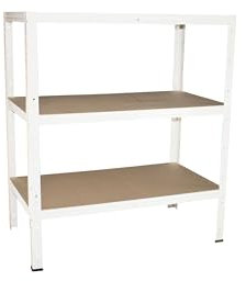 Shelf Creations Basic Schwerlastregal 90x50x60cm weiß 3 Böden - Regal Kellerregal Metallregal smartes Steckregal Lagerregal Werkstattregal Archivregal Industrieregal Haushaltsregal Ordnerregal