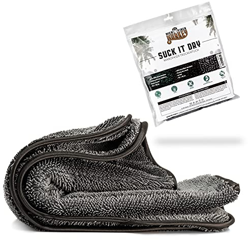 Microfiber Monkey - Suck it Dry - Mikrofaser Auto Trocken Tuch Grau - 40x40cm, 1000 GSM - Trockentuch Autopflege