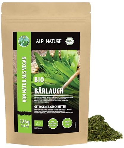 Alpi Nature Aglio Orsino BIO 125g, Foglie di Aglio Orsino Essiccate e Tritate per Cucinare