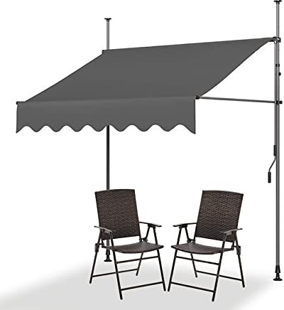 REALN Store Balcon sans Percage, Store Banne Manuel, Auvent Autoportant Abri Solaire pour Terrasse Jardin et Restaurant (Color : D, Size : 200CM/78.8IN)