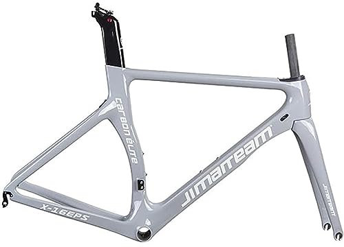 DHNCBGFZ 700c Rennrad Rahmenset Carbon Offroad-Rennrahmen Carbon Breaking Wind Racing Rahmen Leichter 46/48/50/52/54 cm Carbon-Gabel 10 Farben (Color : D, Size : 54cm)