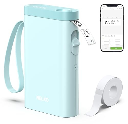 Nelko Etikettendrucker,Bluetooth P21 Selbstklebendes Etikettiergerät Blau