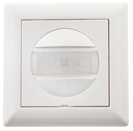 HUBER Motion 13R PIR Détecteur de mouvement 170° pour l'intérieur I Détecteur de mouvement encastré – Détecteur de mouvement avec bouton, également pour séries d'interrupteurs [55 x 55 mm