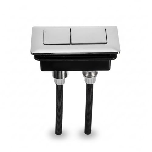 WOFASHPURET Toilet Rectangular Push Button, Double Push Toilet Flush Replacement, Water Tank Universal Press and Flush Valve Dual Button, Dual Lid Hole Replacement, Adjustable Thread Kit