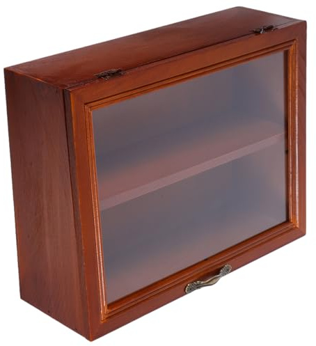 PRETYZOOM Sammlervitrine Hängend Acryl und Legierung Braun Vintage zur Aufbewahrung und Präsentation von Spielzeug und Kunsthandwerk