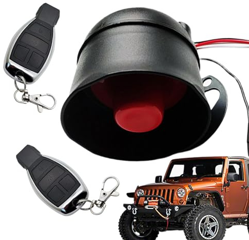 Kfz-Sicherheitsalarm für Fahrzeuge mit 12 V Autoalarm | 2 Fernbedienungen mit einstellbarer Empfindlichkeit, Alarm mit lautem und klarem Ton zur Sicherheit