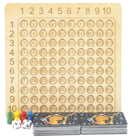 1x1 Lernen, Multiplikationsbrett, Multiplikationsbrettspiel, 1x1 Lernen Spiel, Multiplikationsbrett für Grundschüler Einmaleins, Brettspiel Multiplication Board, für Mathematik Zu Lernen