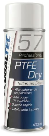 Lubricante de Teflón Seco PTFE Spray Multiusos 400 ml – No Mancha ni Atrae Polvo, Secado Rápido, Antiadherente – Cadena Bici, Cerraduras, Bisagras, Cremalleras, Impresora 3D – Globaltec Professional