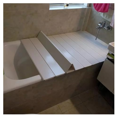 ShAzanz Bandeja Bañera Plegable Cubierta De Bañera Estante Bañera Cubierta Aislamiento Tablero Polvo, 0,6cm Espesor PVC Impermeable Bandejas for Bañera for El Balneario Casero Plegable(80x138x0.6cm)
