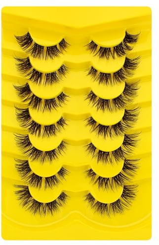 7 Paare Clear Band Falsche Wimpern Katzenauge, Cat-Eye Natürliche Künstliche Wimpern Extensions, Fox Eye Künstliche Cluster Wimpern Natürlich Look, Wiederverwendbar Leichte Faux Mink Wimpern(CZ-06)