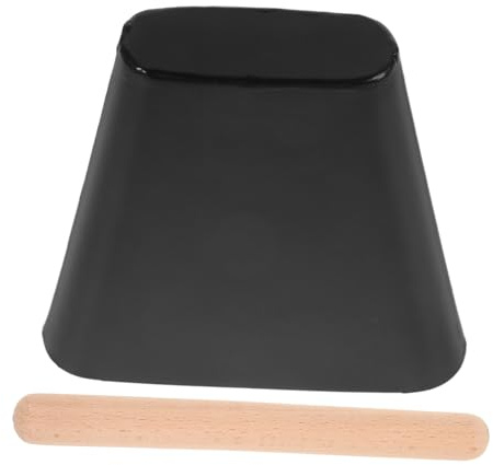 JEWEDECO Cencerro Metálico de Percusión Manual de 4 Pulgadas, Instrumento Musical para Eventos Deportivos y Fiestas, Hecho de Metal y Madera, Ligero y Portátil para Animación y Generación
