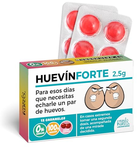 Caramelos de Broma en blister | HUEVINFORTE | Sorpresa Regalo Divertido con 12 Caramelos sin azúcar | Regalo para Amigos, familia, cumpleaños, navidad, amigo invisible, reuniones, fiestas…