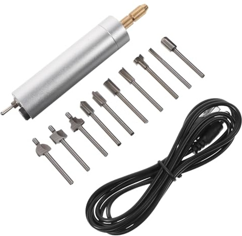 NUOBESTY 2 Set Mini Trapano Elettrico Low Speed Utensile Multifunzione per Smerigliatura Lucidatura e Intaglio USB Ricaricabile Facile da Trasportare Accessori