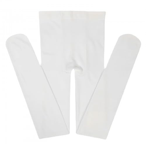Disnace Collant Danse Blanc Fille Femme pour Ballet Yoga Gymnastique Classique Opaque 80D