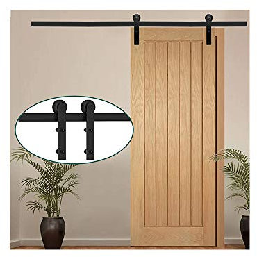 Schiebetür-Hardware-Kit für einzelne Scheunentür, 183 cm, robustes Schiebetürsystem, einfache Installation, rustikaler Stil, perfekt für Zuhause, Schrank oder Büro
