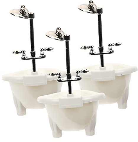 LRXIYODE 3pezzi Vasca Da Bagno in Miniatura Per Casa Bambole Mobili Per Bambole e Decorazioni Per Mini Case Vasca Da Bagno Per