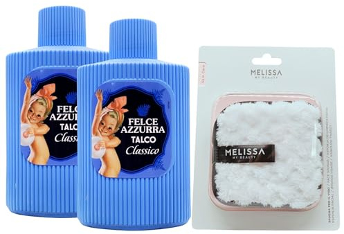 SET: Barattolo Talco, Polvere Naturale Ideale Dopo Il Bagno o La Doccia. Lascia La Pelle Fresca e Profumata. Disponibile In Varie Profumazioni 200g + Spugna Per Il Viso (2 Barattoli+Spugna, CLASSICO)