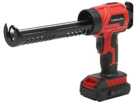 Cordless Caulking Gun, Battery Operated with 2.0AH Battery & Charger, LED Light, 4 Adjustable Speeds, 3 in 1 Caulking Tools for Filling and Sealing