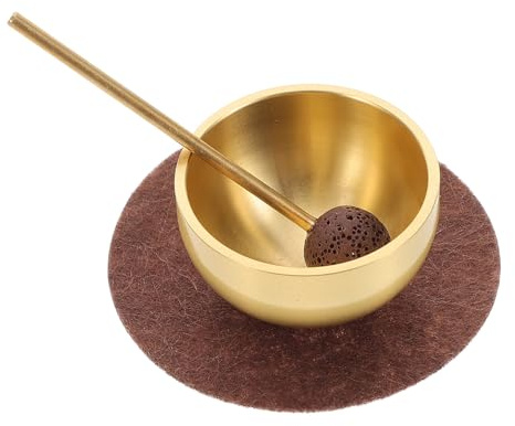 MOTHNUR Set Mini Ciotole da Canto per Yoga con Bacchetta e Cuscino, Toni Puri e Armoniosi in Metallo e Feltro, Portatile per Meditazione e Terapia del Suono