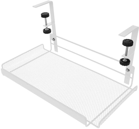 Gatuida Organisateur de Bureau Sous Tablette Réglable Panier de Rangement pour Fichiers et Documents Espace de Rangement Sous Bureau Blanc Taille L