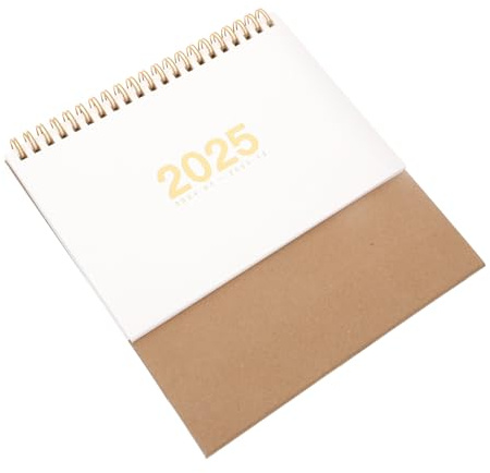 SHOWERORO Calendrier de Bureau sans Marque Planificateur Mensuel et Hebdomadaire à Spirale Calendrier de Table Blanc Moyen pour Bureau et Maison Organisation Simplifiée avec Espace Notes
