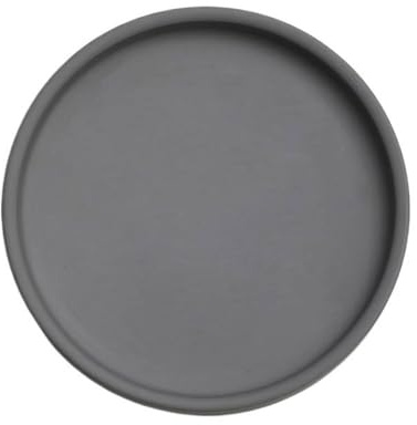 FZL02068LM Soucoupe Soucoupes de Bureau en céramique for Pots Fleurs Ronds, for l'intérieur et l'extérieur, Plateau d'égouttement Coupelle Pot de Fleur(Dark Grey,Grand)