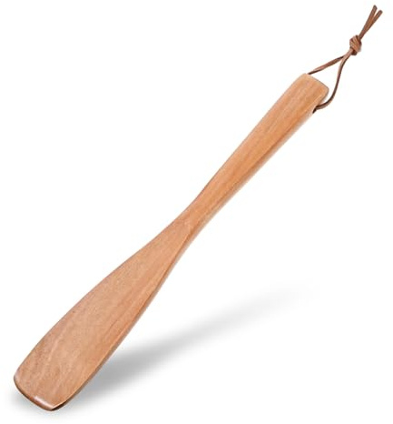 Elegaperma Shoe Horn Wooden Long,Shoe Horn Wood,Wooden Shoes Horns,9.84 Retro Wood Shoehorn Long-handle for Women Kids with Leather Lanyard,Long Shoehorn Helper for Seniors & Pregnant