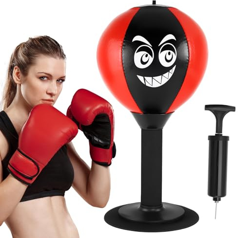 Punchingball Tisch, Desktop Punching Bag,Mini Boxsack, Mit Starken Saugnäpfen, Stressabbauender Tisch-Sandsack-Boxsack, zum Stressabbau