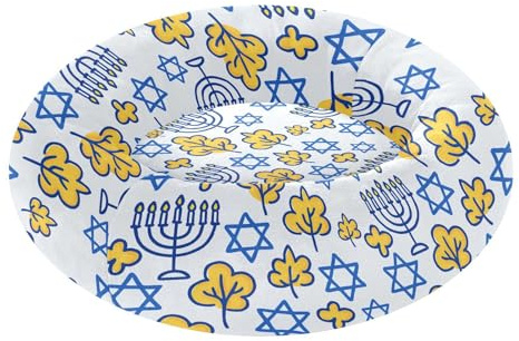 Wudan Haustier-Katzenbett, warm und weich, flauschiges Hundekissen für kleine Haustiere, zum Schlafen, XS, Chanukkah-Sterne, Weiß