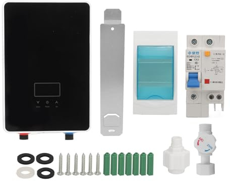 Luocute Scaldabagno Elettrico Senza Serbatoio da 6000 W, Scaldacqua Istantaneo con Temperatura Regolabile e Display a Colori, per
