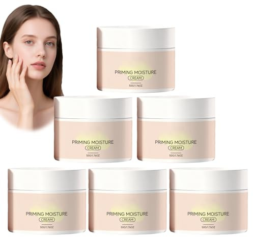 Priming Moisture Cream, Makeup Gripping Primer, Smoothing & Hydrating Face Moisturizer, Priming Moisturizing Cream, Lightweight, Non-Greasy, Skincare for Soft Radiant Skin. (6pcs)
