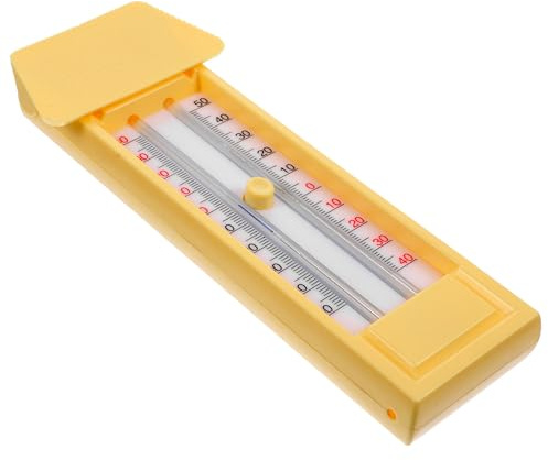 LALAFINA Termometro Auto Interno Esterno Display Doppio Celsius e Fahrenheit, Registra Temperature Massime e Basse, per Serra e Giardino in Plastica Abs Beige