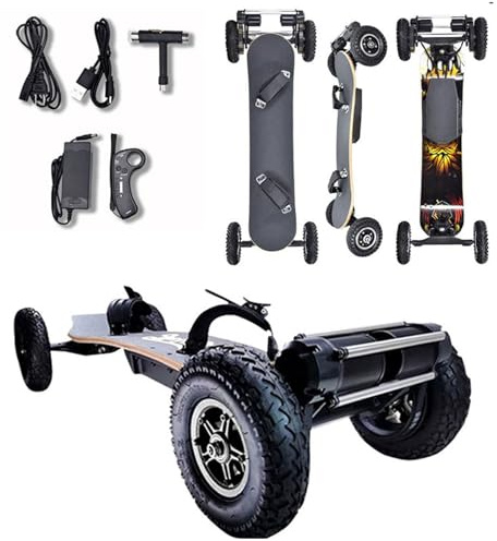 Elektro-Skateboard mit Fernbedienung, 1650 W Dual-Motor, Höchstgeschwindigkeit 32 km/h, Reichweite bis zu 28 Meilen, Offroad-Longboard für Erwachsene