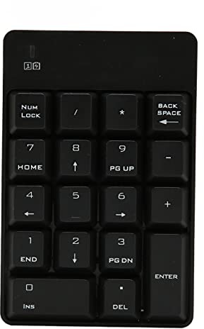 Jelquix Pavé Numérique sans Fil à 18 Touches, Conception à Faible Bruit pour Feuilles de Calcul, comptabilité, pavé Numérique USB (Black)