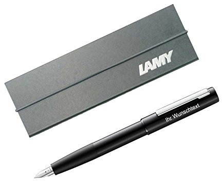 Lamy Füllhalter aion Modell 077, Feder B, inkl. Laser-Gravur, Farbe black (schwarz)