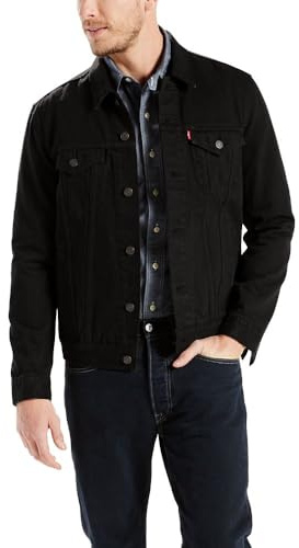 Levi's Men's Trucker Jacket Outerwear, -larimar/black/stretch, M