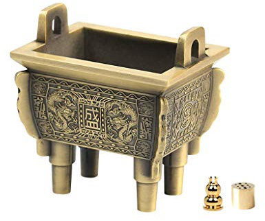 sleeri Räucherstäbchenhalter Vintage Ding Räucherstäbchen-Brenner Turm Spule kleine Größe für Kegel, Räucherstäbchen, 2H kurzer Heimdekorationen bronze