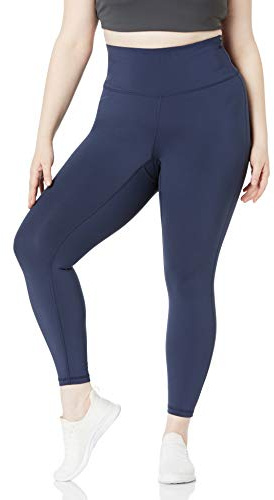Amazon Essentials Legging de sport long à taille haute modelant (existe en grandes tailles) Femme, Bleu Marine, L