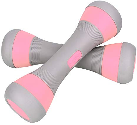 ZhaoCo Set Manubri Palestra Regolabili, Pesi per Donna, 5 Opzioni di Peso da 1 a 2 kg, Manubrio in Neoprene Antiscivolo - Rosa