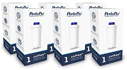 perlopur® Coffee² Filterkartuschen für Delonghi-Kaffeemaschinen (Pack 6) | Kompatibel mit Delonghi DLSC002, Zubehör für Kaffeemaschinen der ECAM, ETAM sowie ESAM Serie