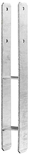 H Pfostenträger 800 mm Lange 6 mm extra stark H-Anker Träger für Carport Sichtschutz Zaun (141x800)